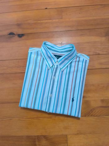 Chemise à rayures - Ralph Lauren - Blake - Logo brodé marine - Blanc, rouge, bleu - Taille XL