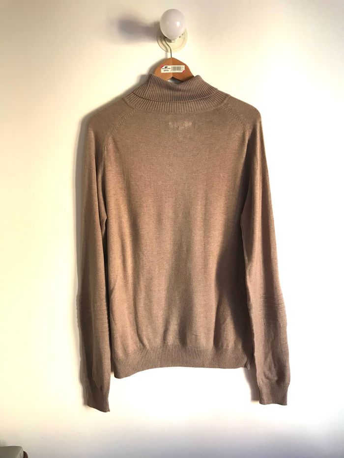 Pull long col roulé marron clair Carnet de vol taille L - photo numéro 7