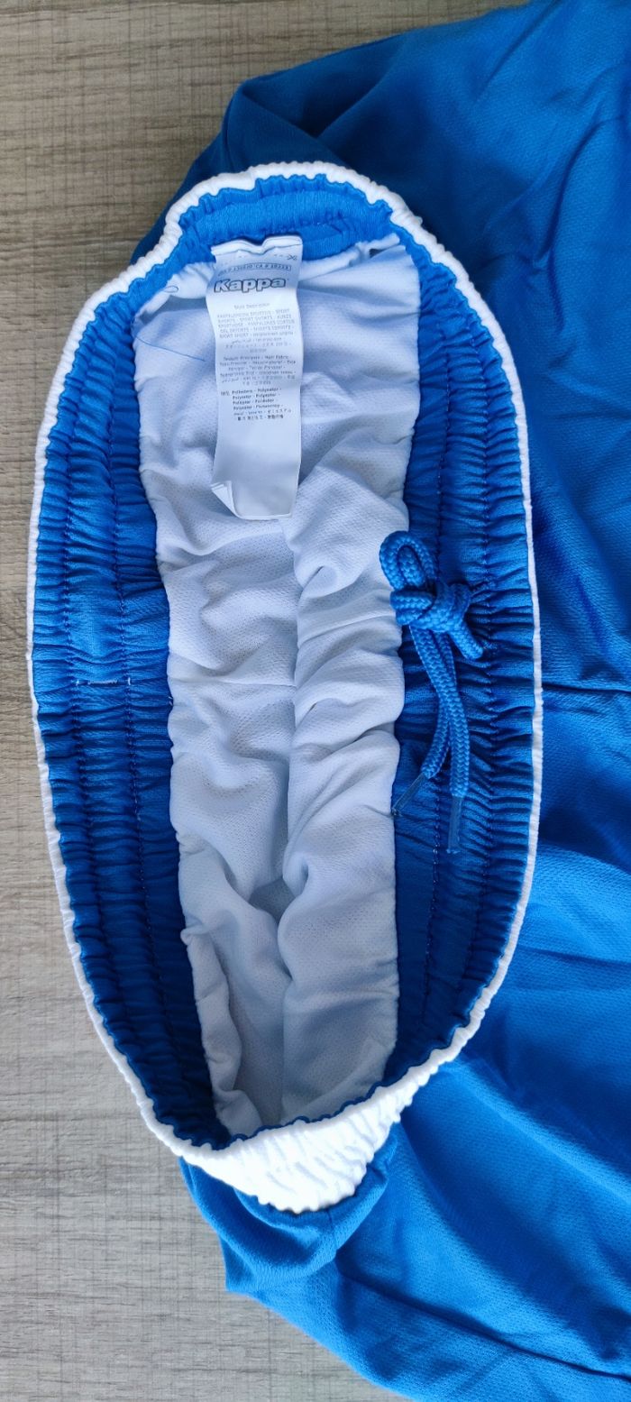 Short pour garçon marque kappa taille 14 ans couleur bleu et blanc - photo numéro 2