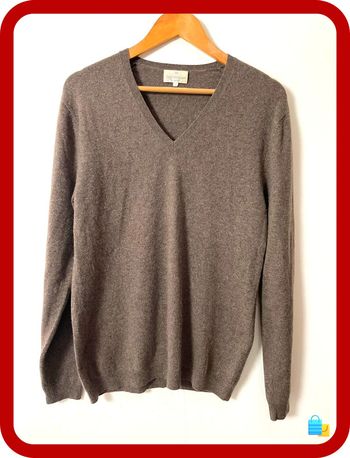🧥 Pull col V marron 100 % cachemire – Homme – Taille M – Éric Bompard