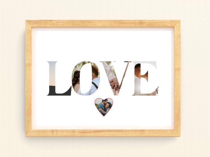 Affiche personnalisé couple pêle-mêle