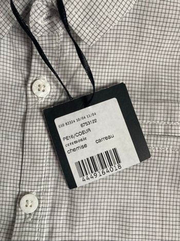 Chemise blanche à carreaux noirs Cyrillus neuf taille 18 mois - photo numéro 9