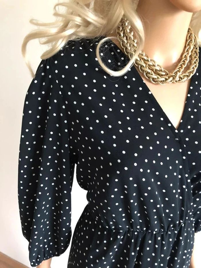 Robe noire à pois blancs ASOS taille EU 38 jamais portée - photo numéro 5