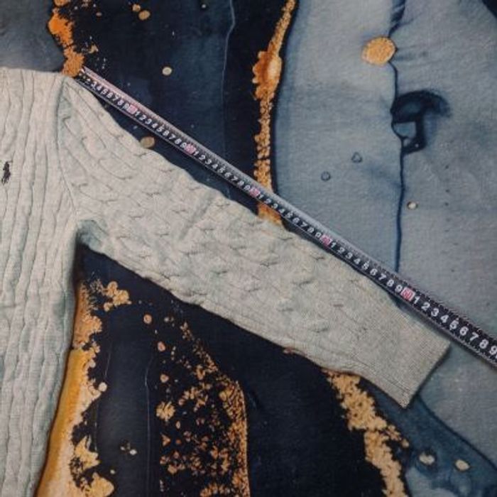 Pull Ralph Lauren Gris Taille S col rond torsadé logo brodé noir - photo numéro 5