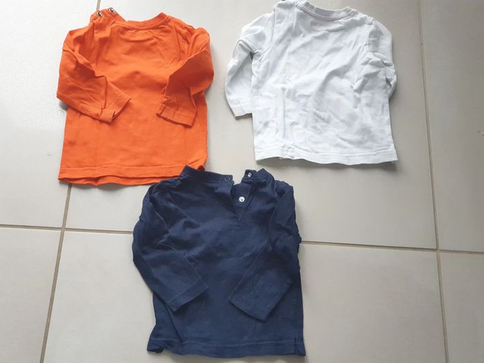 3 T- shirts manche longue 9 mois - photo numéro 2