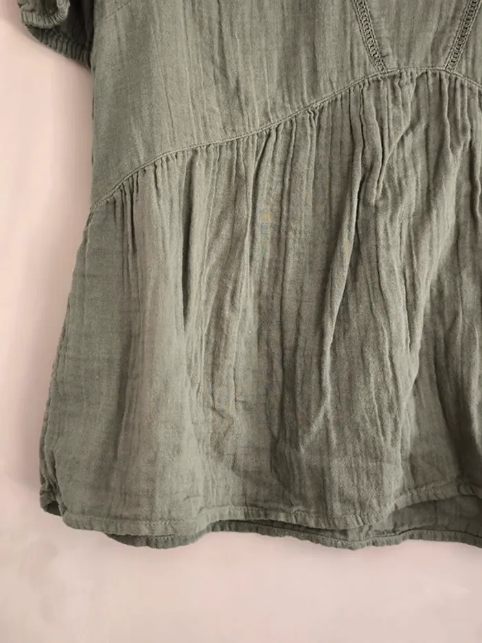 Blouse gaze coton kaki Promod 38 - photo numéro 3