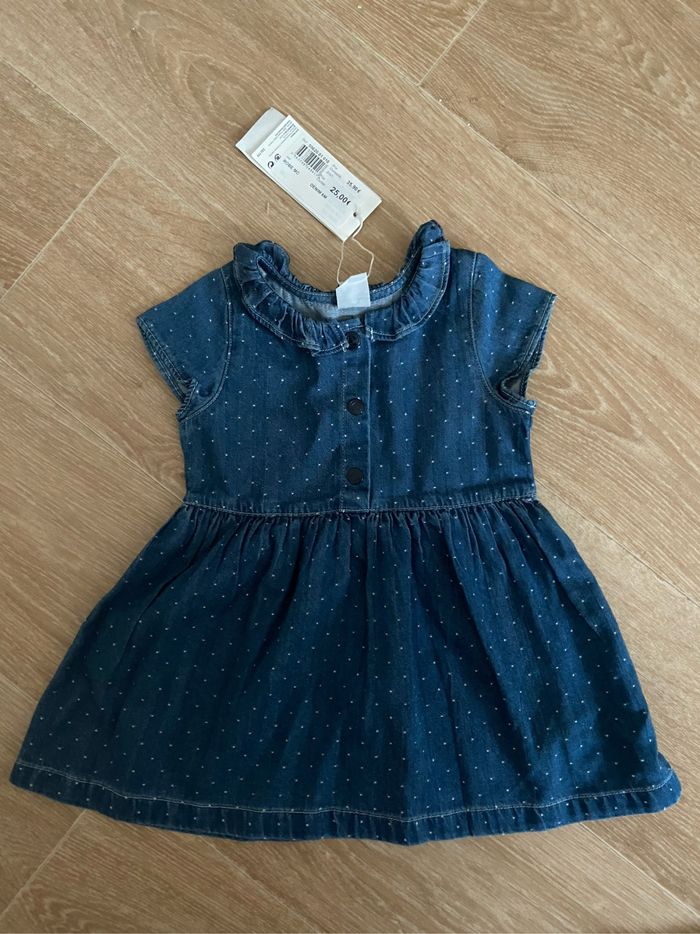 Robe en jean à pois Petit Bateau 6 mois - photo numéro 2