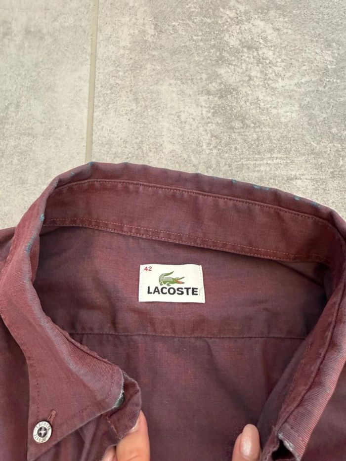 Magnifique chemise Lacoste Devanley homme bordeaux taille 42 soit L - photo numéro 5