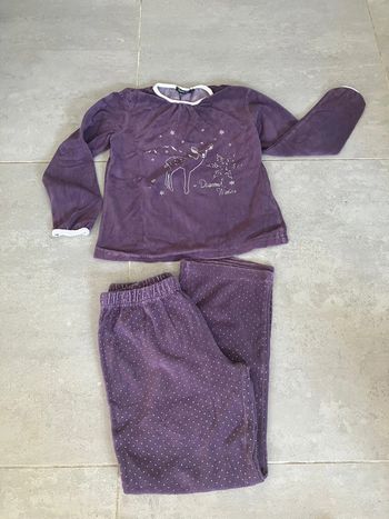 Pyjama 2 pièces velours violet argenté