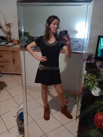 Robe femme m noire et grise c59