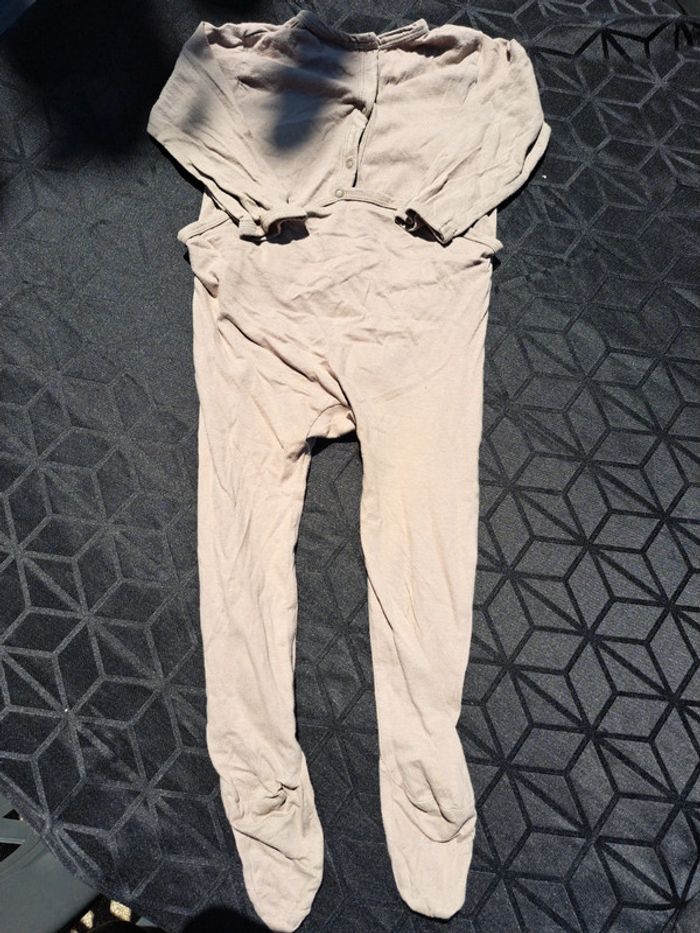 Pyjama fin léger 1piece beige marron clair 24 mois - photo numéro 5