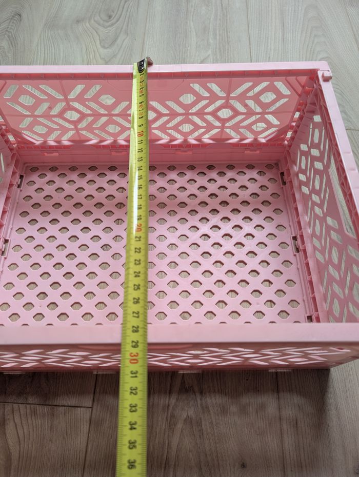 Caisse pliable rose + panier - photo numéro 6