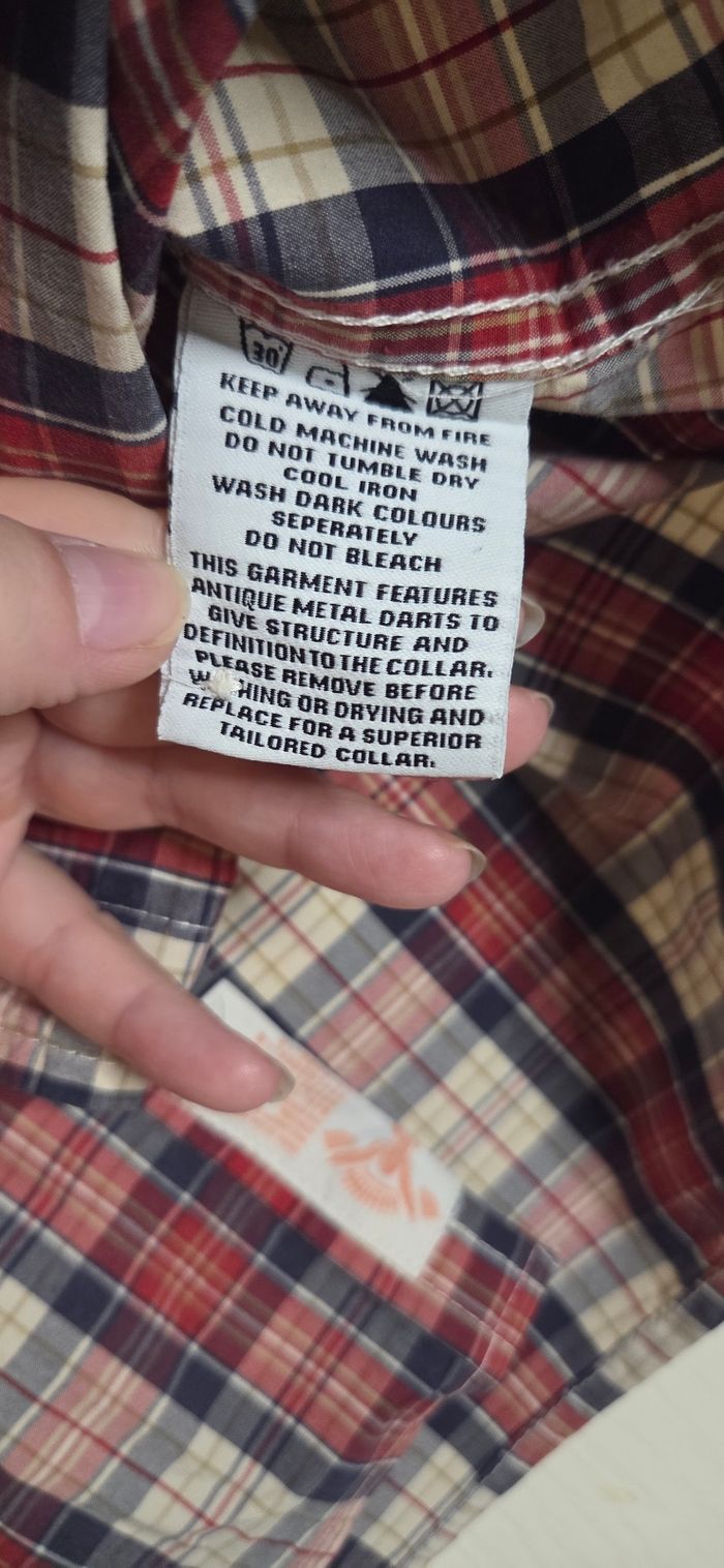 Chemise Superdry Shirt Shop L – 100% coton – Carreaux rouge marine beige – Neuve sans étiquette !o - photo numéro 6