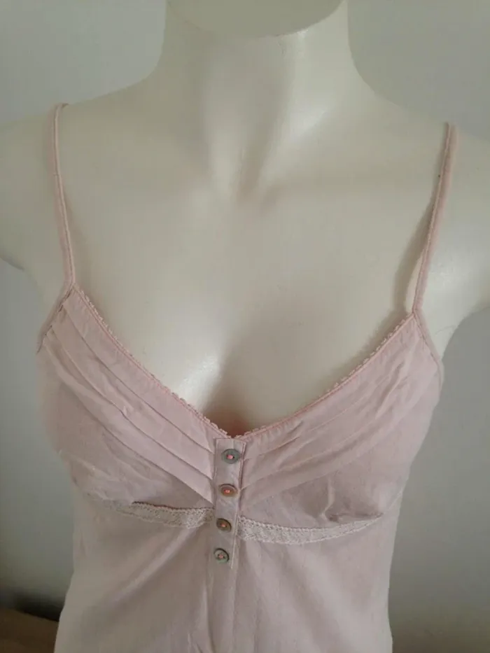Chemise de nuit col V débardeur manches courtes courte 38 Darjeeling - photo numéro 3