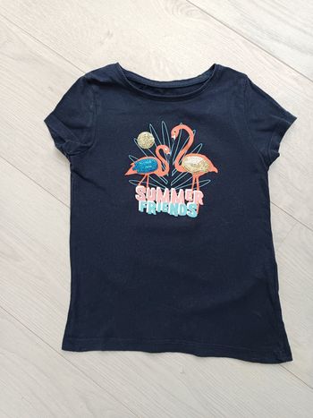 T-shirt bleu flamants roses Kiabi 5 ans