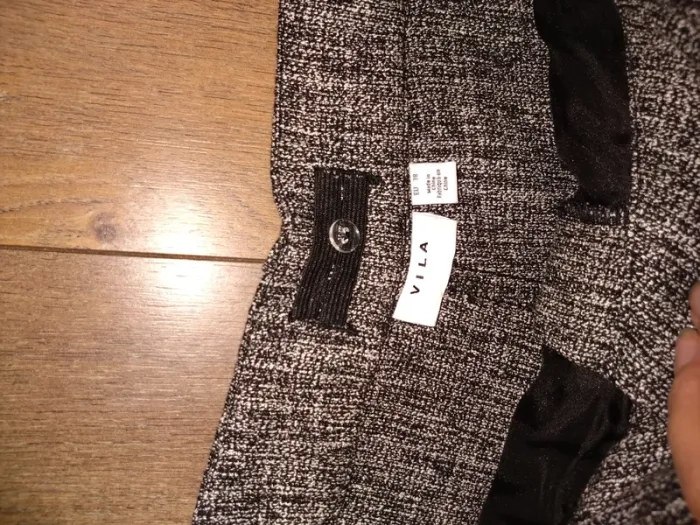 Pantalon Vila T38 – maille épaisse, coupe large oversize gris chiné - photo numéro 6