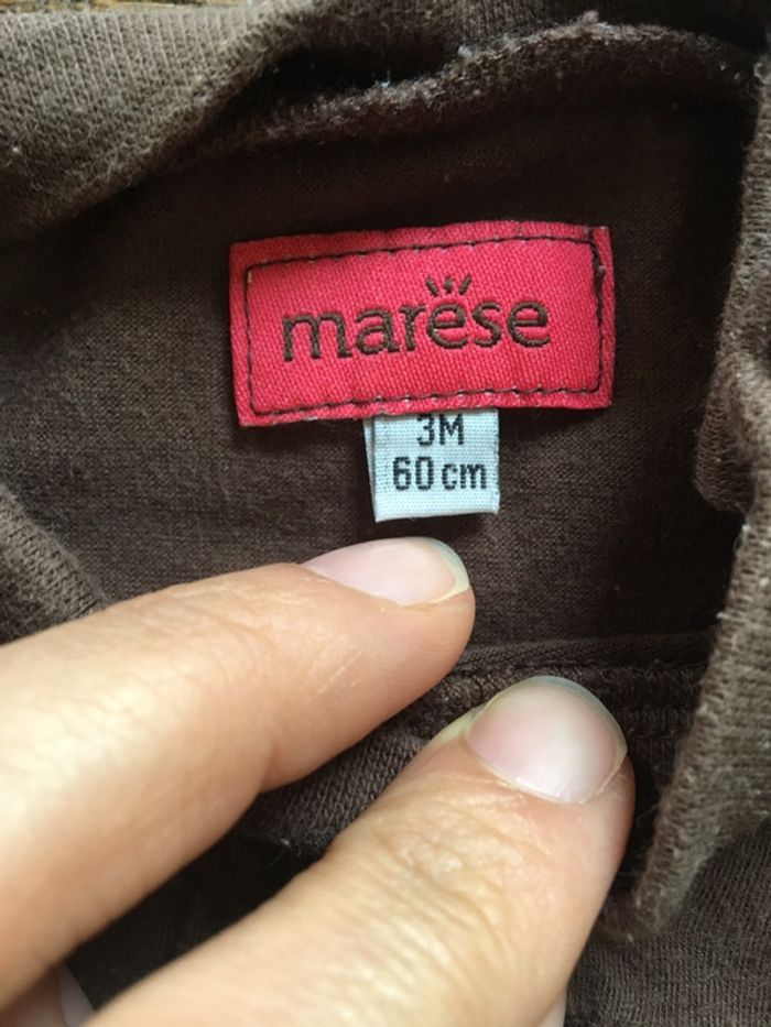 Ensemble t-shirt manches longues +legging gris/3mois - photo numéro 2