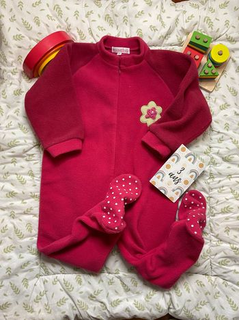 pyjama grenouillère en polaire rose 3 ans plumting