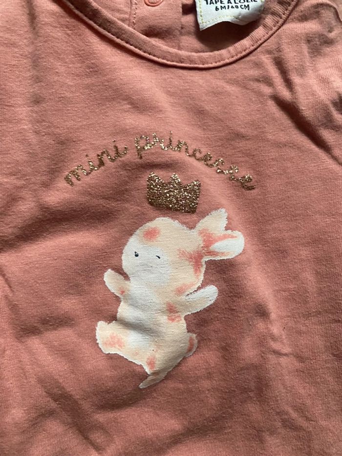 Ensemble t-shirt, legging tape à l’œil 6mois - photo numéro 2