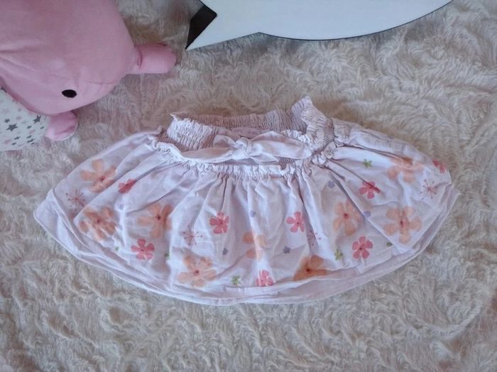 Jupe Fille 6 mois Fleurs Gémo 100% coton - photo numéro 2