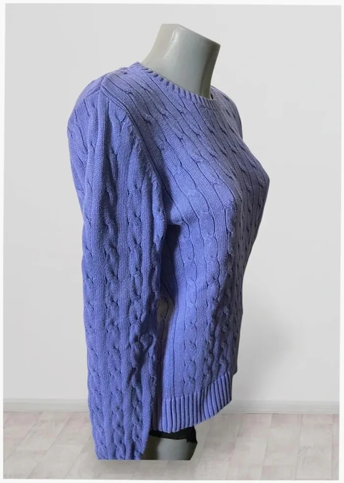 Pull Tommy Hilfiger | Maille torsadée | Lilas | Taille 38 | Femme - photo numéro 2