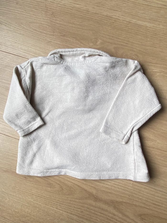 Ensemble beige haut à col et pantalon rayé Zeeman 74cm - photo numéro 4