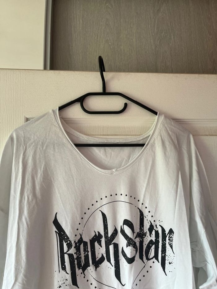 T-shirt blanc, rockstar - photo numéro 3