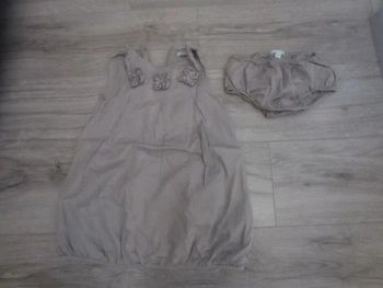 Robe taupe avec bloomer Obaïbi 3 ans