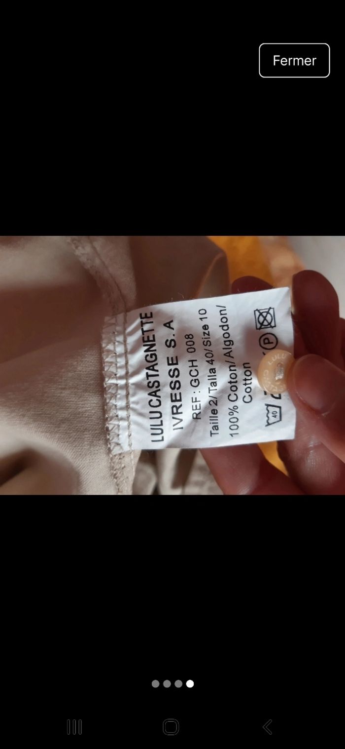 Chemisier Lulu Castagnette Beige Taille 40 - photo numéro 4