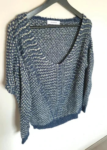Pull bleu et beige chauve souris Promod taille 40