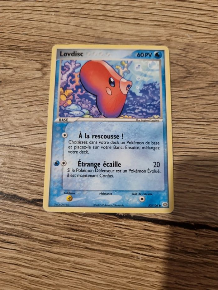 Carte pokémon lovdisc 53/106 émeraude année 2005