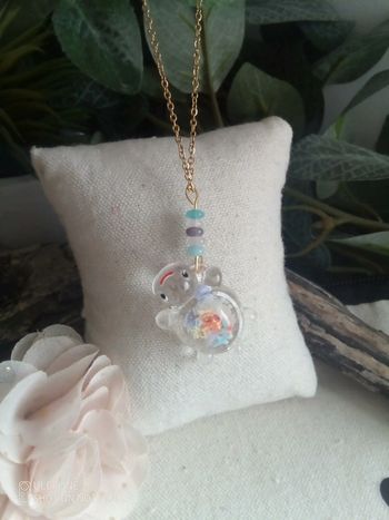 Collier tortue étoilée et pierres naturelles