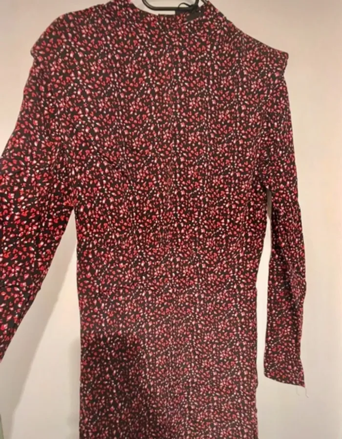 Robe La City bordeaux à motifs noir et blanc – taille 38 – neuve - photo numéro 3