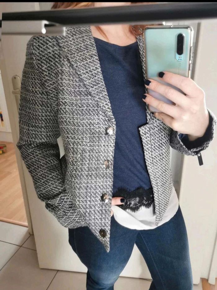 Veste type blazer  tissé  neuve M