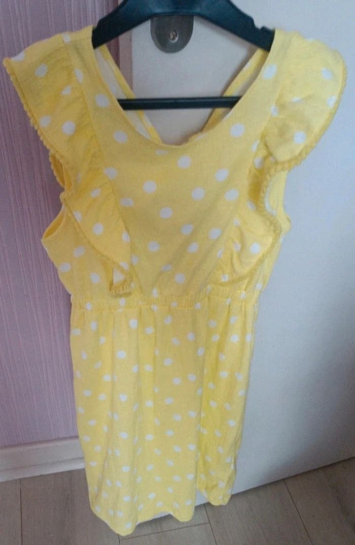 Robe jaune à pois 12 ans