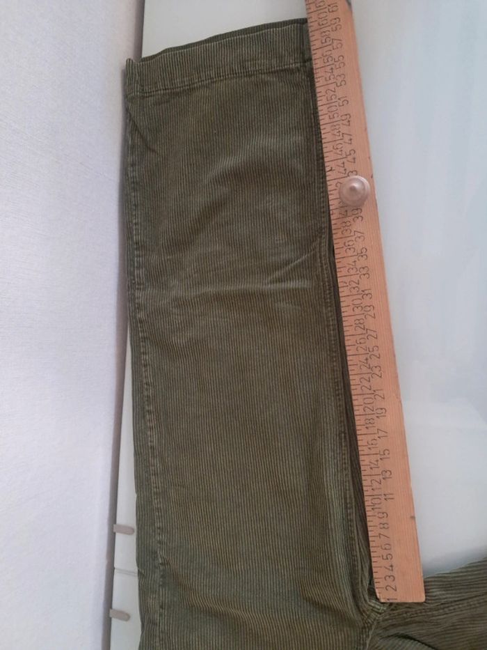 Maison 123 pantalon velour kaki jambes larges T 36 - photo numéro 13