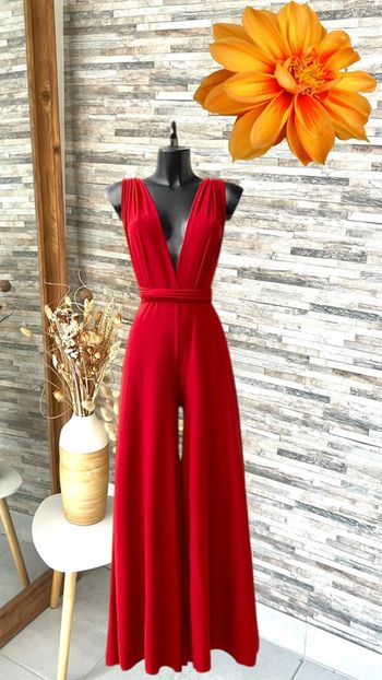 Magnifique combinaison estivale dos nu rouge