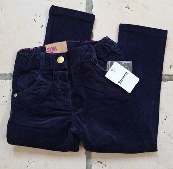 Pantalon velours bleu marine Kidkanai - 3 ans neuf