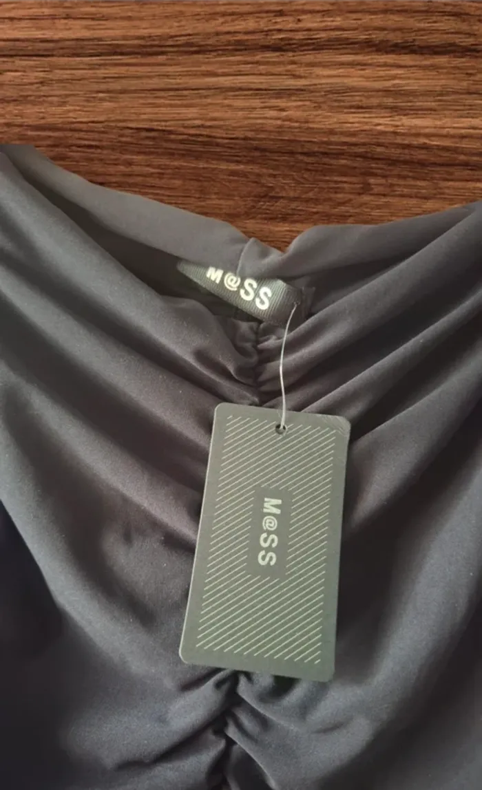 Top noir chic froncé - Marque M@SS - photo numéro 2