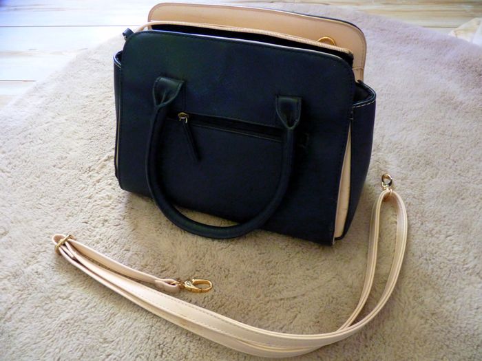 Sac à main Femme accessoire mode noir beige + bandoulière neuf - photo numéro 2