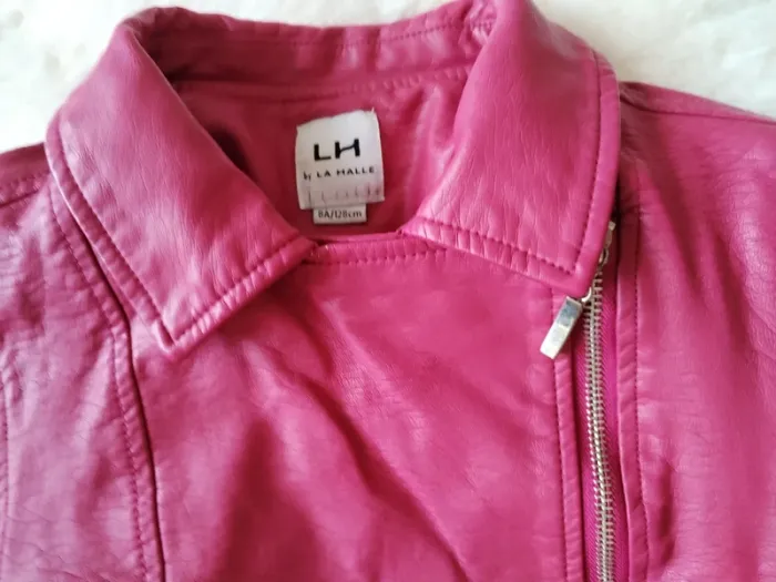 Superbe Blouson Simili Cuir Framboise Fille - Taille 8 ans 💖 - photo numéro 2