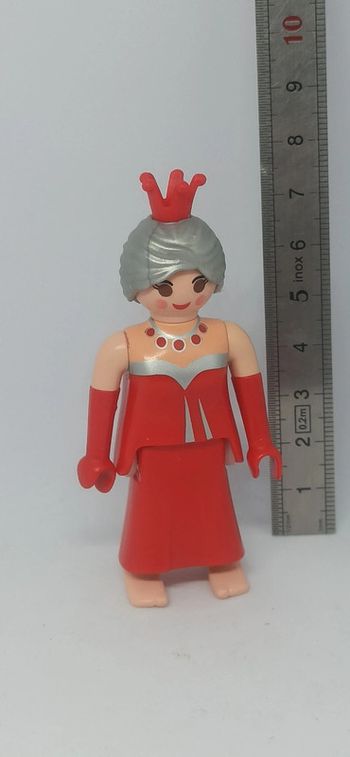Femme princesse robe et couronne rouge playmobil