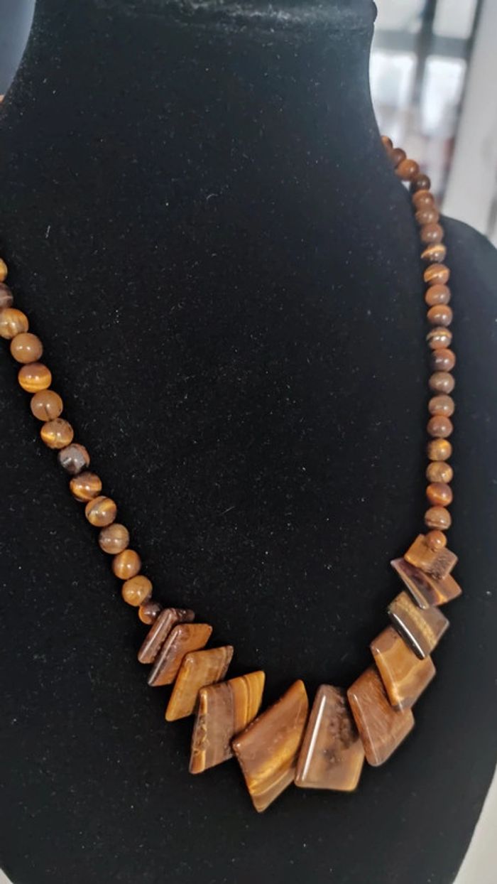 Collier en perles oeil de tigre - photo numéro 2