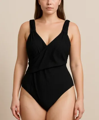 Maillot de bain une pièce noir – Shein Curve