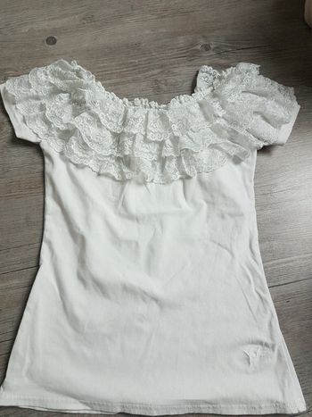 Tshirt blanc dentelle