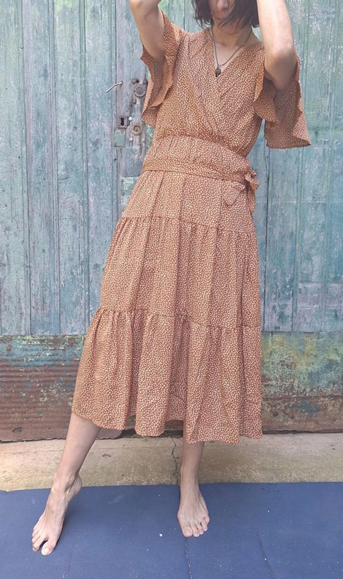 superbe robe Flamant Rose marron taille M - photo numéro 7