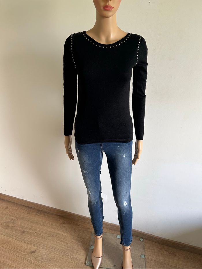 Pull noir à manches longues Morgan taille XS bon état - photo numéro 3