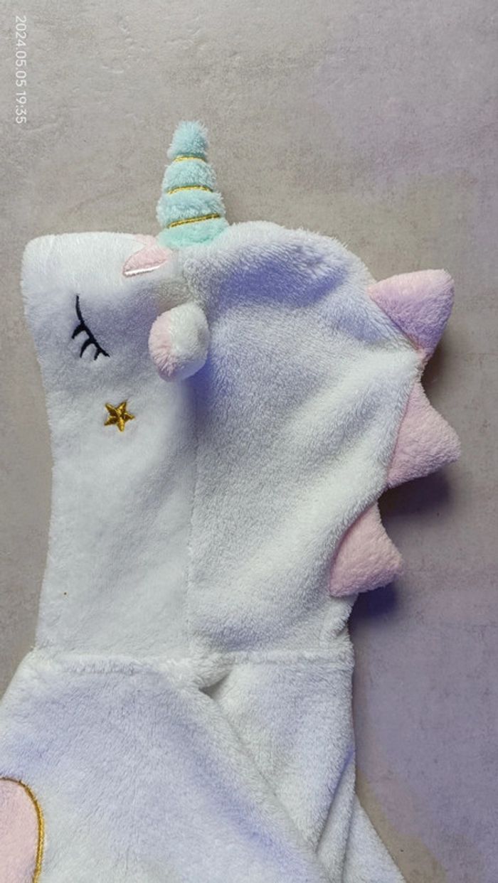 Combinaison/pyjama velours Licorne - 12 mois - photo numéro 5