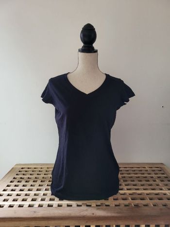 T-shirt col V Noir