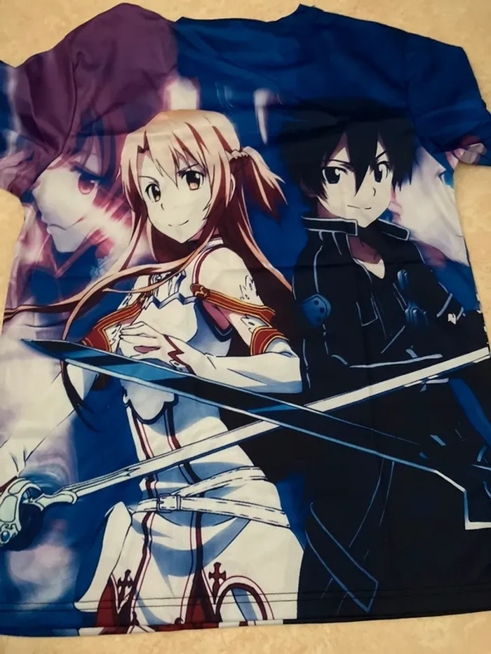 T-shirt manga Sword Art Online – Kirito & Asuna – Taille L - photo numéro 8